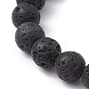 Natural & Synthetic Mixed Gemstone Round Beaded Stretch Bracelet BJEW-JB10009-5