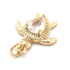 Rack Plating Brass with Cubic Zirconia Pendants KK-Q017-01B-G-2