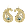 Rack Plating Brass With Cubic Zirconia Stud Earrings EJEW-U006-01G-1