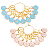 20Pcs Flat Round with Number 0~9 Alloy Enamel Pendant Locking Stitch Markers HJEW-WH00161-1