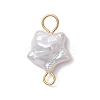 3Pcs 3 Styles Natural Keshi Pearl Connector Charms PALLOY-JF04243-4