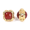 Brass Pave Natural Carnelian(Dyed & Heated) Beads KK-U043-38G-01-1