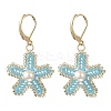 Brass Seed Glass Beads Leverback Earrings EJEW-MZ00759-02-3