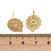 Brass Micro Pave Clear Cubic Zirconia Stud Earring Findings KK-K393-01G-3