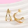 304 Stainless Steel Plastic Imitation Pearl Round Stud Earrings LS-EJEW-M105-08G-3