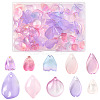 100Pcs 10 Styles Transparent Spray Painted Glass Pendants GLAA-FS0002-16-1