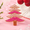 Unique Christmas Tree Alloy Rhinestone Cuff Rings HF0793-3-1