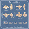 WADORN 8 Sets 4 Style Bee Theme Zinc Alloy Bag Decorative Clasps PURS-WR0001-20-2