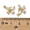 Brass Micro Pave Cubic Zirconia Charms KK-B142-36G-3