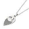 201 Stainless Steel Eye Pendant Necklace with Cable Chains NJEW-Q317-01P-2