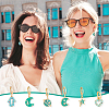 6 Pairs 6 Styles Brass Dangle Leverback Earrings EJEW-PH0001-32-6