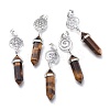 Natural Tiger Eye Pointed Big Pendants G-D0021-01P-23-1