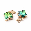 Brass with K9 Glass Charms KK-B071-14G-06-2