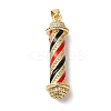 Rack Plating Brass Micro Pave Cubic Zirconia and Enamel Pendants KK-B092-14G-01-1