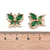 Brass Glass Connector Charms KK-B125-08G-05-3