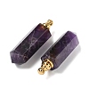 Faceted Natural Amethyst Pointed Pendants G-H252-F01A-2