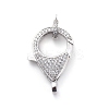 Brass Micro Pave Cubic Zirconia Lobster Claw Clasps ZIRC-K081-95P-02-1