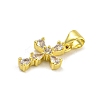 Rack Plating Brass Micro Pave Cubic Zirconia Pendants KK-C074-30G-01-2