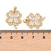 Brass Micro Pave Clear Cubic Zirconia Pendants KK-G552-06G-3