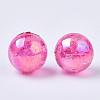 AB Color Transparent Crackle Round Acrylic Beads CACR-S006-06-2