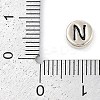 925 Sterling Silver Flat Round with Letter Beads STER-G044-01AS-N-3