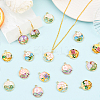 20Pcs 10 Styles Rack Plating Alloy Enamel Pendants ENAM-SC0007-27-5
