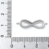 Rack Plating Brass Micro Pave Clear Cubic Zirconia Infinity Connector Charms KK-A234-079P-3