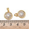 Brass Micro Pave Cubic Zirconia Charms KK-C140-03G-3