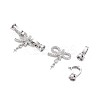 Brass Micro Pave Clear Cubic Zirconia Peg Bails Fold Over Clasps KK-S360-178-3