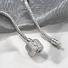 Brass Micro Pave Clear Cubic Zirconia Link Bracelets BJEW-S158-15P-3