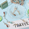 7 Chakra Natural Red Aventurine & Red Jasper & Green Aventurine & Tiger Eye & Synthetic Turquoise & Amethyst & Lapis Lazuli Chips inside Glass Wishing Bottle Pendant Decorations HJEW-FH00148-5
