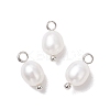 Natural Cultured Freshwater Pearl Rice Charms PALLOY-JF04187-01-1