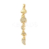Brass Micro Pave Clear Cubic Zirconia Pendants LS-KK-D101-01A-G-1