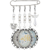 DIY Blank Charms Brooch Pendant Decoration with Imitation Pearl Beaded Making Kit DIY-SC0025-59-1
