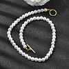 8MM White Round Plastic Pearl Beaded Necklaces for Women NJEW-L469-01G-1