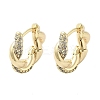 Brass Clear Cubic Zirconia Hoop Earrings EJEW-Q014-29G-5