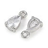 Brass Micro Pave Cubic Zirconia Pendants X-KK-K374-07P-03-2