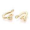 Brass Micro Pave Cubic Zirconia Charms KK-N263-97G-V-2