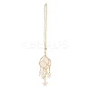 Natural Quartz Crystal with Rack Plating Brass Pendants Decorations AJEW-B023-01G-03-1