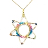 Cylinder Seed Beads Pendant Necklaces NJEW-MZ00039-1