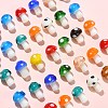 55Pcs 11 Colors Mushroom Handmade Lampwork Beads LAMP-CJ0001-47-6