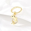 Adjustable Brass Micro Pave Cubic Zirconia Pendant Finger Rings for Women LS-RJEW-A090-01A-G-1