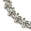 Rack Plating Brass Pave Cubic Zirconia Butterfly Link Bracelets for Women BJEW-B110-05P-04-2