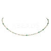 Handmade Faceted Rondelle Glass Beaded Link Chain Necklaces NJEW-JN05744-01-2