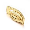 Brass Micro Pave Cubic Zirconia Slide Charms ZIRC-G147-16-NR-3