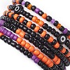 7Pcs 7 Styles Evil Eye & Word Glass & Lampwork Beaded Stretch Bracelet Sets BJEW-JB10447-5