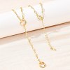 Brass Textured Link Chain Y Lariat Necklaces NJEW-H087-03G-1