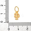 925 Sterling Silver Letter Charms with Jump Rings STER-R008-01G-F-3
