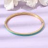 304 Stainless Steel Enamel Hinged Cuff Bangles for Women SA-CBAC920-15G-01C-1