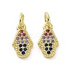 Brass Micro Pave Cubic Zirconia Charms KK-E068-VF089-2